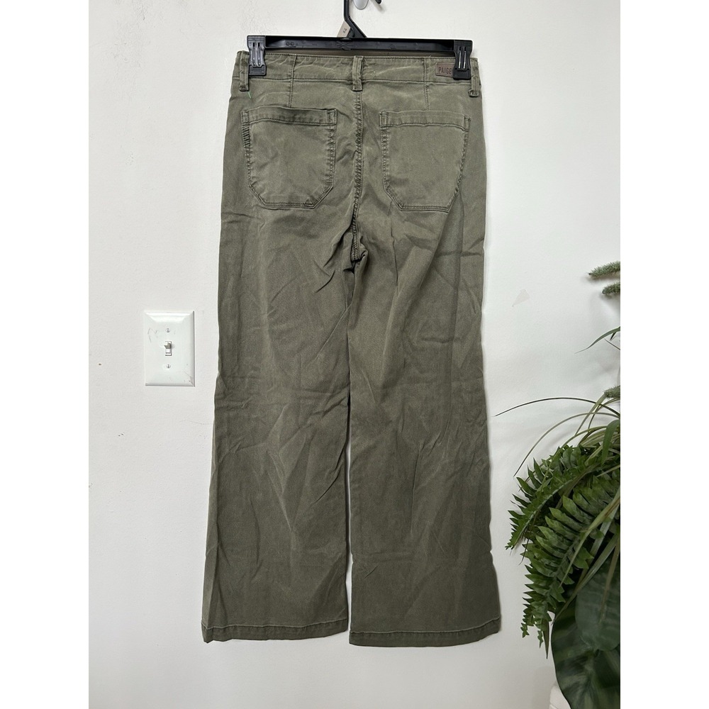 PAIGE Carly 27 Wide Leg Weekender Pant Vintage Ivy Green High Rise Utility Cargo - Picture 5 of 9
